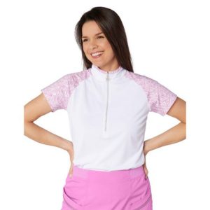 Swing Out Sister Ladies Paradise Cap Sleeve Zip Top
